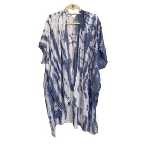 Jack & Missy Tie Dye Kimono Cover Up Blue Size OS NWT